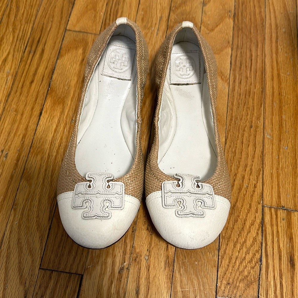 GUC Tory Burch flats- raffia and nubuck